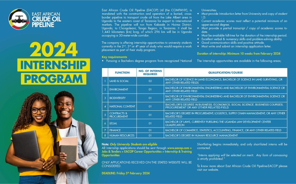 Application for EACOP 2024 Internship Program! EACOP